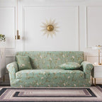Elastic Plain Floral Printing  Sofa Cover Stretch for Living Room Couch Cover Chair Protector 1/2/3/4 Seater Printed Couch Cover for 3 Cushion Couch  Floral Pattern Sofa Cover with Separate Cushion Cover Pieces Stretch Sofa Slipcover Stevvex