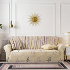 Elastic Plain Floral Printing  Sofa Cover Stretch for Living Room Couch Cover Chair Protector 1/2/3/4 Seater Printed Couch Cover for 3 Cushion Couch  Floral Pattern Sofa Cover with Separate Cushion Cover Pieces Stretch Sofa Slipcover Stevvex