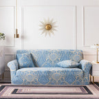Elastic Plain Floral Printing  Sofa Cover Stretch for Living Room Couch Cover Chair Protector 1/2/3/4 Seater Printed Couch Cover for 3 Cushion Couch  Floral Pattern Sofa Cover with Separate Cushion Cover Pieces Stretch Sofa Slipcover Stevvex