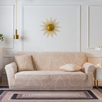 Elastic Plain Floral Printing  Sofa Cover Stretch for Living Room Couch Cover Chair Protector 1/2/3/4 Seater Printed Couch Cover for 3 Cushion Couch  Floral Pattern Sofa Cover with Separate Cushion Cover Pieces Stretch Sofa Slipcover Stevvex
