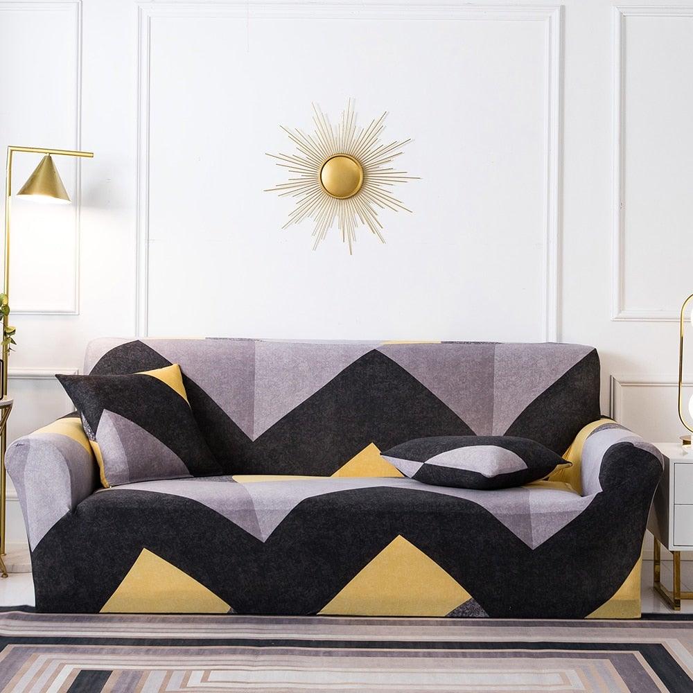 Elastic Plain Floral Printing  Sofa Cover Stretch for Living Room Couch Cover Chair Protector 1/2/3/4 Seater Printed Couch Cover for 3 Cushion Couch  Floral Pattern Sofa Cover with Separate Cushion Cover Pieces Stretch Sofa Slipcover Stevvex
