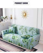 Elastic Plain Floral Printing  Sofa Cover Stretch for Living Room Couch Cover Chair Protector 1/2/3/4 Seater Printed Couch Cover for 3 Cushion Couch  Floral Pattern Sofa Cover with Separate Cushion Cover Pieces Stretch Sofa Slipcover Stevvex
