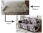 Elastic Sofa Cover For Living Room Stretch Combination Slipcovers Flowers Printed Sectional Couch Covers 1/2/3/4 Seater Floral Pattern Sofa Cover With Separate Cushion Cover Stretch Armchair Slipcover Washable Furniture Protector Stevvex
