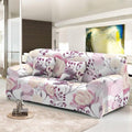 Elastic Sofa Cover For Living Room Stretch Combination Slipcovers Flowers Printed Sectional Couch Covers 1/2/3/4 Seater Floral Pattern Sofa Cover With Separate Cushion Cover Stretch Armchair Slipcover Washable Furniture Protector Stevvex