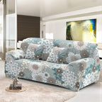Elastic Sofa Cover For Living Room Stretch Combination Slipcovers Flowers Printed Sectional Couch Covers 1/2/3/4 Seater Floral Pattern Sofa Cover With Separate Cushion Cover Stretch Armchair Slipcover Washable Furniture Protector Stevvex