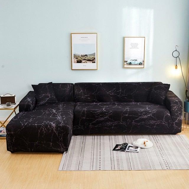 Elastic Sofa Covers for Living Room Stretch Slipcovers Sectional Couch Cover L Shape Corner Armchair Cover 1/2/3/4 Seater Slipcovers Elastic Stylish Printed Sectional Sofa Furniture Protector For Living Room Stevvex