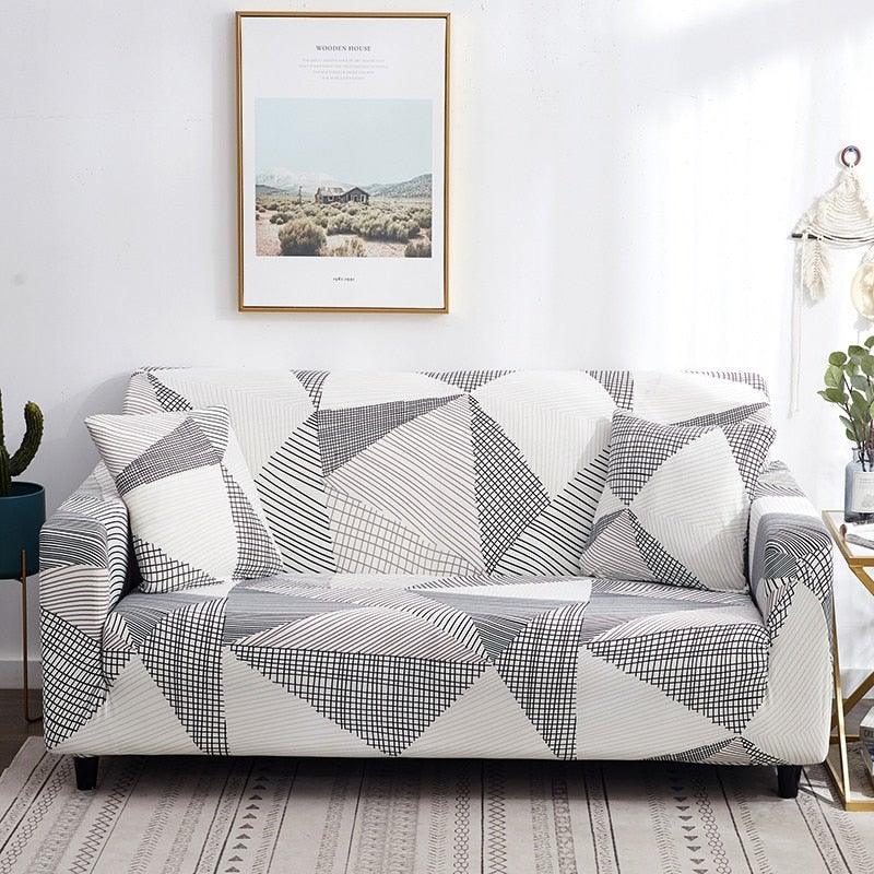 Elastic Sofa Covers for Living Room Stretch Slipcovers Sectional Couch Cover L Shape Corner Armchair Cover 1/2/3/4 Seater Slipcovers Elastic Stylish Printed Sectional Sofa Furniture Protector For Living Room Stevvex