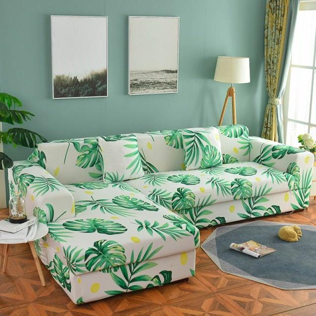 Elastic Sofa Covers for Living Room Stretch Slipcovers Sectional Couch Cover L Shape Corner Armchair Cover 1/2/3/4 Seater Slipcovers Elastic Stylish Printed Sectional Sofa Furniture Protector For Living Room Stevvex