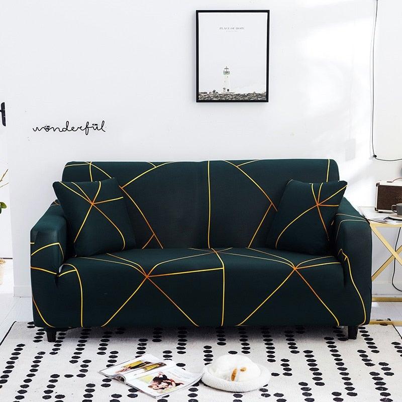 Elastic Sofa Covers for Living Room Stretch Slipcovers Sectional Couch Cover L Shape Corner Armchair Cover 1/2/3/4 Seater Slipcovers Elastic Stylish Printed Sectional Sofa Furniture Protector For Living Room Stevvex