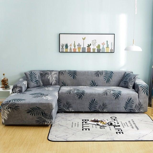 Elastic Sofa Covers for Living Room Stretch Slipcovers Sectional Couch Cover L Shape Corner Armchair Cover 1/2/3/4 Seater Slipcovers Elastic Stylish Printed Sectional Sofa Furniture Protector For Living Room Stevvex