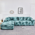 Elastic Sofa Covers for Living Room Stretch Slipcovers Sectional Couch Cover L Shape Corner Armchair Cover 1/2/3/4 Seater Slipcovers Elastic Stylish Printed Sectional Sofa Furniture Protector For Living Room Stevvex