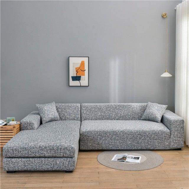 Elastic Sofa Covers for Living Room Stretch Slipcovers Sectional Couch Cover L Shape Corner Armchair Cover 1/2/3/4 Seater Slipcovers Elastic Stylish Printed Sectional Sofa Furniture Protector For Living Room Stevvex