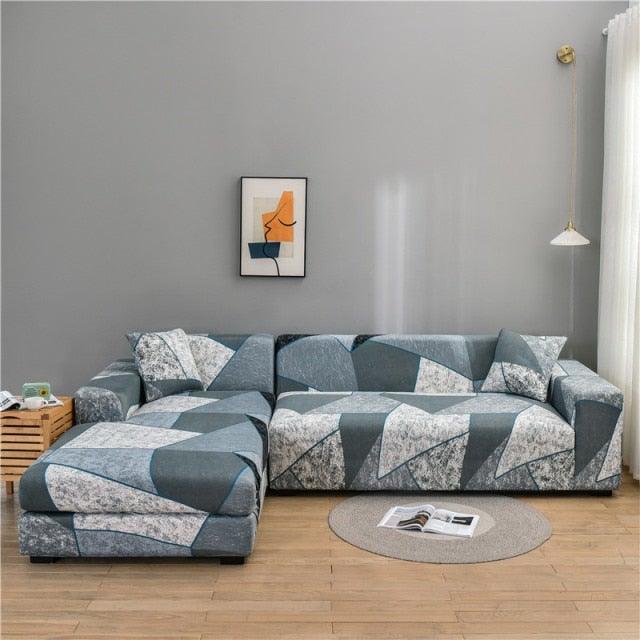 Elastic Sofa Covers for Living Room Stretch Slipcovers Sectional Couch Cover L Shape Corner Armchair Cover 1/2/3/4 Seater Slipcovers Elastic Stylish Printed Sectional Sofa Furniture Protector For Living Room Stevvex