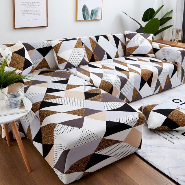 Elastic Sofa Covers for Living Room Stretch Slipcovers Sectional Couch Cover L Shape Corner Armchair Cover 1/2/3/4 Seater Slipcovers Elastic Stylish Printed Sectional Sofa Furniture Protector For Living Room Stevvex
