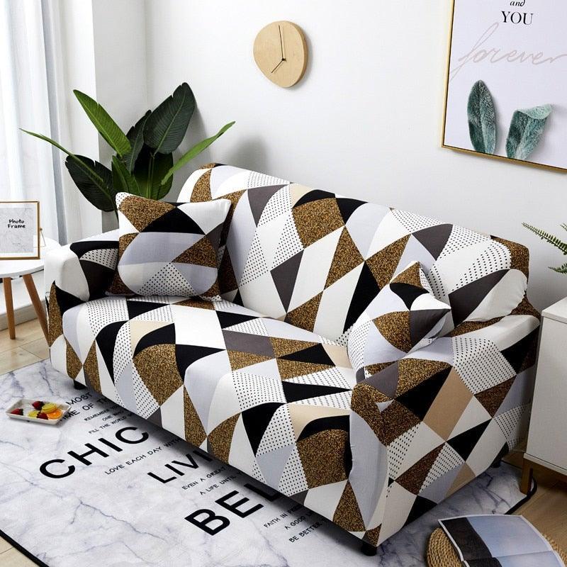 Elastic Sofa Covers for Living Room Stretch Slipcovers Sectional Couch Cover L Shape Corner Armchair Cover 1/2/3/4 Seater Slipcovers Elastic Stylish Printed Sectional Sofa Furniture Protector For Living Room Stevvex