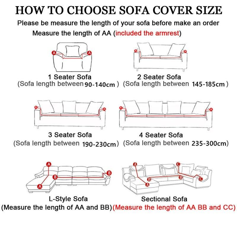 Elastic Sofa Covers for Living Room Stretch Slipcovers Sectional Couch Cover L Shape Corner Armchair Cover 1/2/3/4 Seater Slipcovers Elastic Stylish Printed Sectional Sofa Furniture Protector For Living Room Stevvex