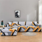 Elastic Sofa Covers for Living Room Stretch Slipcovers Sectional Couch Cover L Shape Corner Armchair Cover 1/2/3/4 Seater Slipcovers Elastic Stylish Printed Sectional Sofa Furniture Protector For Living Room Stevvex
