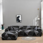 Elastic Sofa Covers for Living Room Stretch Slipcovers Sectional Couch Cover L Shape Corner Armchair Cover 1/2/3/4 Seater Slipcovers Elastic Stylish Printed Sectional Sofa Furniture Protector For Living Room Stevvex