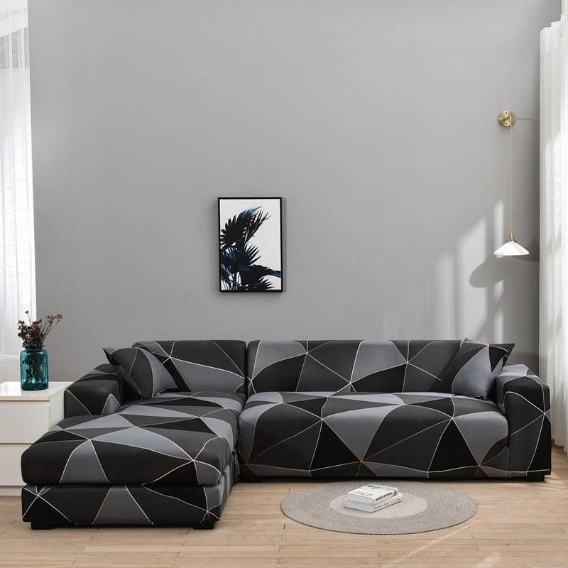 Elastic Sofa Covers for Living Room Stretch Slipcovers Sectional Couch Cover L Shape Corner Armchair Cover 1/2/3/4 Seater Slipcovers Elastic Stylish Printed Sectional Sofa Furniture Protector For Living Room Stevvex