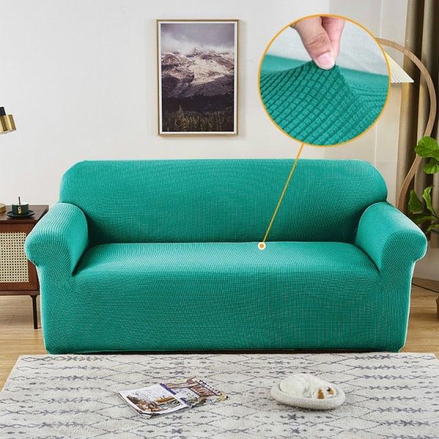 Elastic Waterproof Sofa Cover Plain Color Stretch Sofa Covers for Living Room Slipcover Couch Cover Furniture Protector Sofa Covers Non Slip Sofa Slipcovers with Elastic Hem Living Room Furniture Protector Stevvex