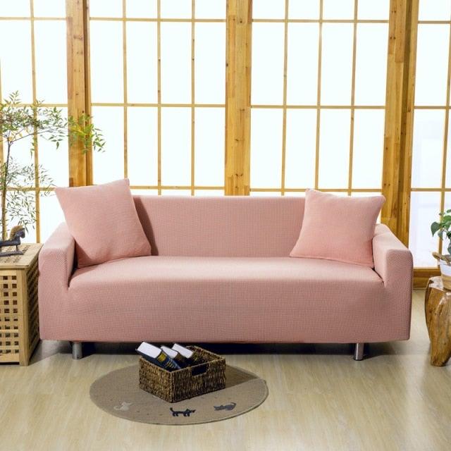 Elastic Waterproof Sofa Cover Plain Color Stretch Sofa Covers for Living Room Slipcover Couch Cover Furniture Protector Sofa Covers Non Slip Sofa Slipcovers with Elastic Hem Living Room Furniture Protector Stevvex