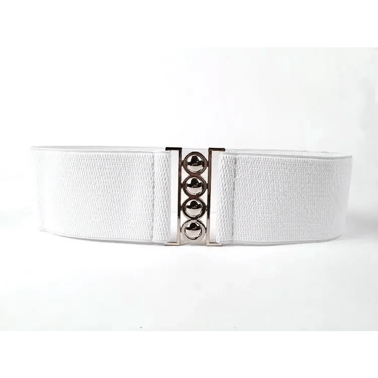 Elastic Wide Strap Plus Size Belts For Women Classic Party And Casual Dress Metal Snap Button Belts For Women Stevvex