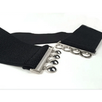 Elastic Wide Strap Plus Size Belts For Women Classic Party And Casual Dress Metal Snap Button Belts For Women Stevvex