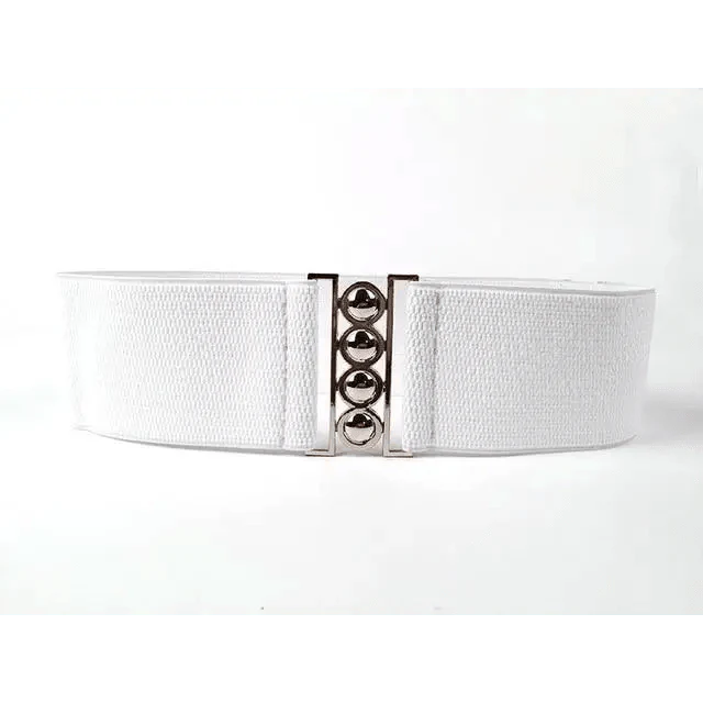 Elastic Wide Strap Plus Size Belts For Women Classic Party And Casual Dress Metal Snap Button Belts For Women Stevvex