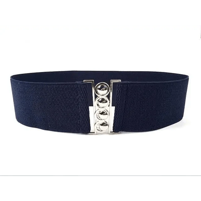 Elastic Wide Strap Plus Size Belts For Women Classic Party And Casual Dress Metal Snap Button Belts For Women Stevvex