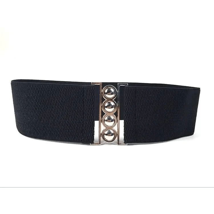 Elastic Wide Strap Plus Size Belts For Women Classic Party And Casual Dress Metal Snap Button Belts For Women Stevvex