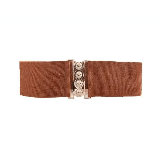 Elastic Wide Strap Plus Size Belts For Women Classic Party And Casual Dress Metal Snap Button Belts For Women Stevvex