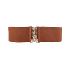 Elastic Wide Strap Plus Size Belts For Women Classic Party And Casual Dress Metal Snap Button Belts For Women Stevvex