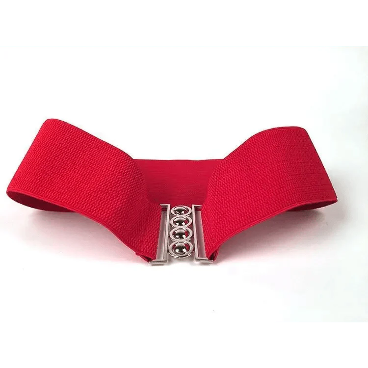 Elastic Wide Strap Plus Size Belts For Women Classic Party And Casual Dress Metal Snap Button Belts For Women Stevvex