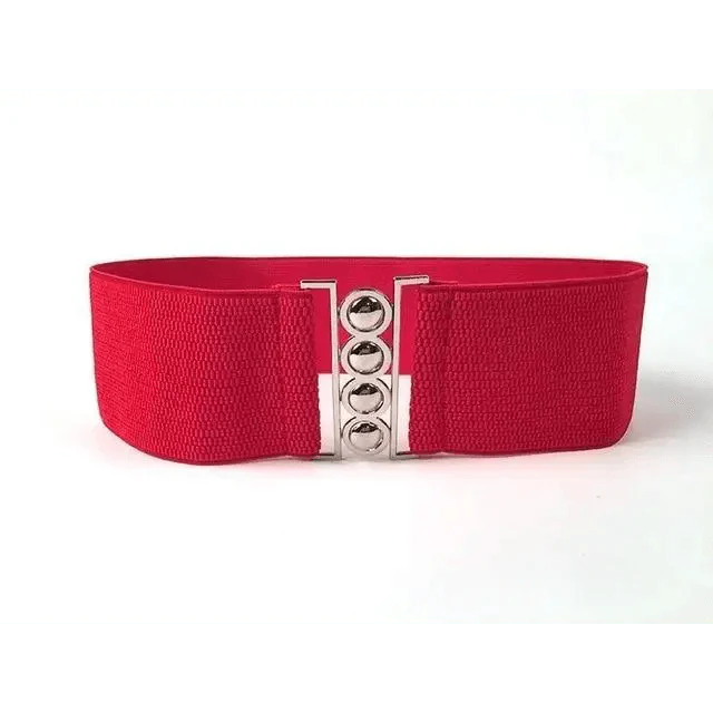 Elastic Wide Strap Plus Size Belts For Women Classic Party And Casual Dress Metal Snap Button Belts For Women Stevvex