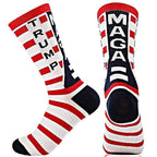 Election Spoof Funny President Donald Trump Socks With 3D Fake Hair Funny Crew Socks Unisex Compression Socks Streetwear Hip Hop Style Socks For Men And Women Stevvex