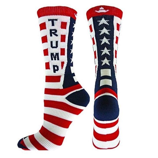 Election Spoof Funny President Donald Trump Socks With 3D Fake Hair Funny Crew Socks Unisex Compression Socks Streetwear Hip Hop Style Socks For Men And Women Stevvex