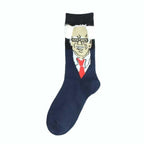 Election Spoof Funny President Donald Trump Socks With 3D Fake Hair Funny Crew Socks Unisex Compression Socks Streetwear Hip Hop Style Socks For Men And Women Stevvex