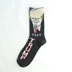 Election Spoof Funny President Donald Trump Socks With 3D Fake Hair Funny Crew Socks Unisex Compression Socks Streetwear Hip Hop Style Socks For Men And Women Stevvex