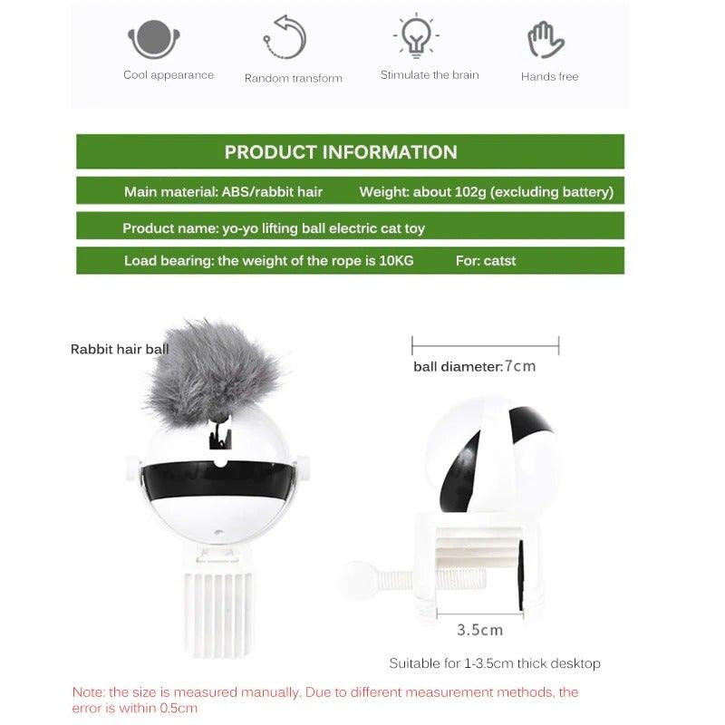 Electric Automatic Lifting Motion Cat Toy Puzzle Smart Pet Cat Teaser Ball Pet Supply Lifting Toys Toys Lifting Flutter Cat Exercise Toys Stevvex