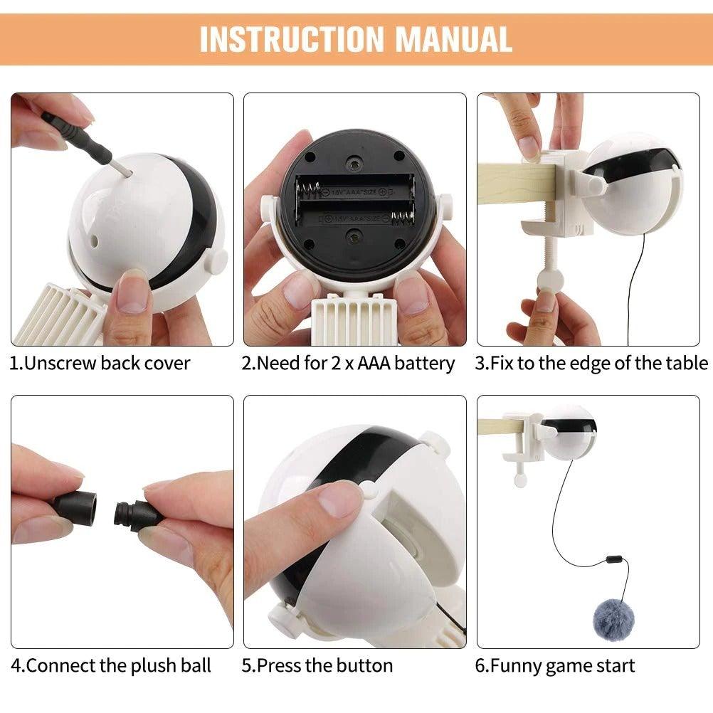 Electric Automatic Lifting Motion Cat Toy Puzzle Smart Pet Cat Teaser Ball Pet Supply Lifting Toys Toys Lifting Flutter Cat Exercise Toys Stevvex