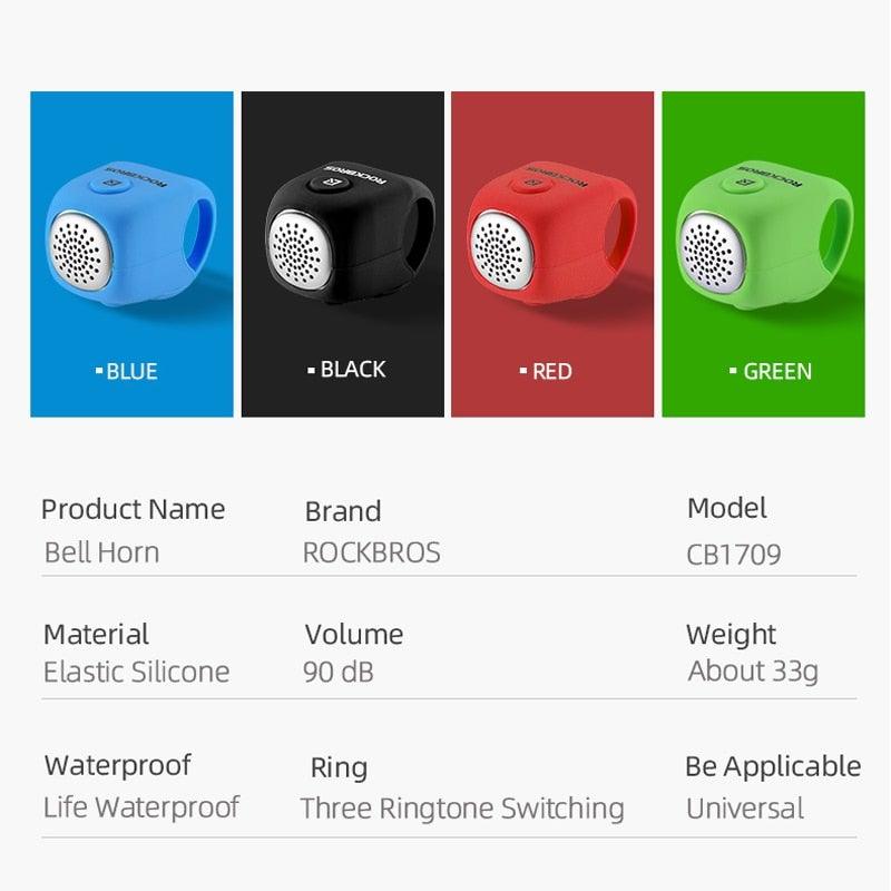 Electric Cycling Bell 90 dB Horn Rainproof  Bicycle Handlebar Silica Gel Shell Ring Bike Bell Bicycle Accessories Electric Cycling Bells Water-Resistant Cycling Bells Horn Loud Bicycle Horns Bicycle Accessories Stevvex