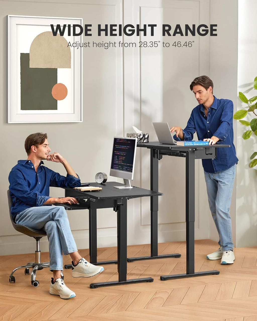 Electric Standing Desk with Adjustable Height Keyboard Tray Lootquake LLC