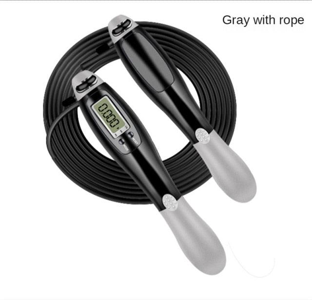Electronic Cordless Skipping Rope Gym Fitness Skipping Smart Jump Rope With LCD Screen Counting Speed Women Jumprope For Fitness Workout Crossfit Adult Kids Adjustable Skipping Rope For Exercise
