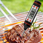 Electronic Digital Kitchen Food Thermometer Stainless Steel Digital Water Thermometer for Liquid Candle Instant Read Waterproof Thermometer For Food Meat Milk Long Probe Water Oil Liquid Bakery Food Temperature Measuring Device Stevvex