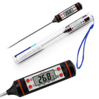 Electronic Digital Kitchen Food Thermometer Stainless Steel Digital Water Thermometer for Liquid Candle Instant Read Waterproof Thermometer For Food Meat Milk Long Probe Water Oil Liquid Bakery Food Temperature Measuring Device Stevvex