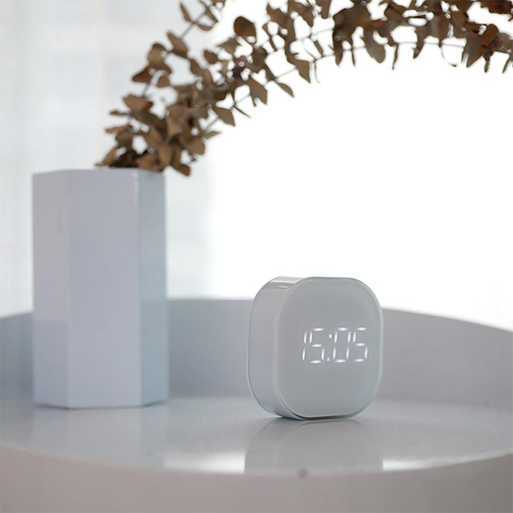 Electronic Square Silent Bedside Alarm Clock Intelligent Temperature Sensing Magnetic Attraction Desk Clock Mini Battery Operated Alarm Clock  Home Decor Stevvex