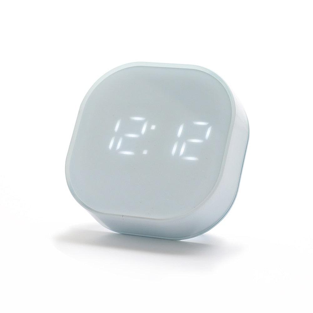 Electronic Square Silent Bedside Alarm Clock Intelligent Temperature Sensing Magnetic Attraction Desk Clock Mini Battery Operated Alarm Clock  Home Decor Stevvex