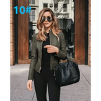 Elegance Autumn And Winter New Solid Color Jacket For Women's PU Leather Warmth Fashion Long-Sleeved Jacket For Women Stevvex