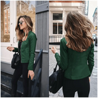 Elegance Autumn And Winter New Solid Color Jacket For Women's PU Leather Warmth Fashion Long-Sleeved Jacket For Women Stevvex