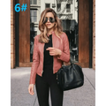 Elegance Autumn And Winter New Solid Color Jacket For Women's PU Leather Warmth Fashion Long-Sleeved Jacket For Women Stevvex